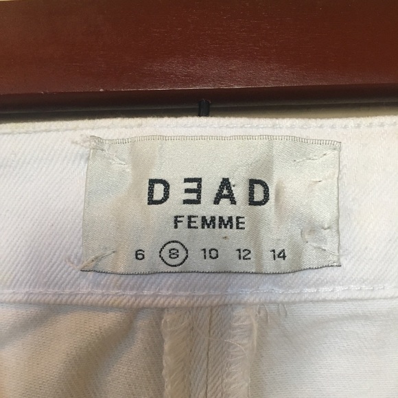 Dead Studios white distressed denim skirt - Picture 4 of 5
